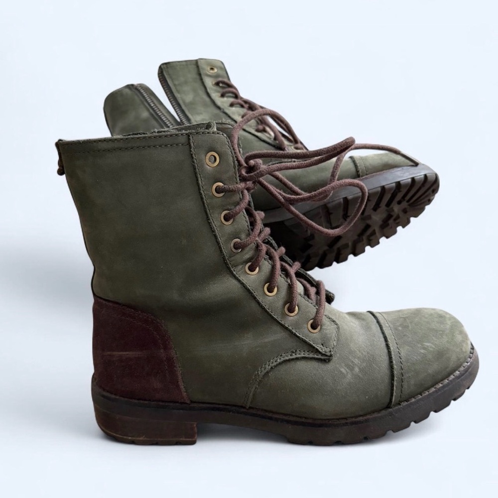 UGG Green and Brown Lace-Up Boots